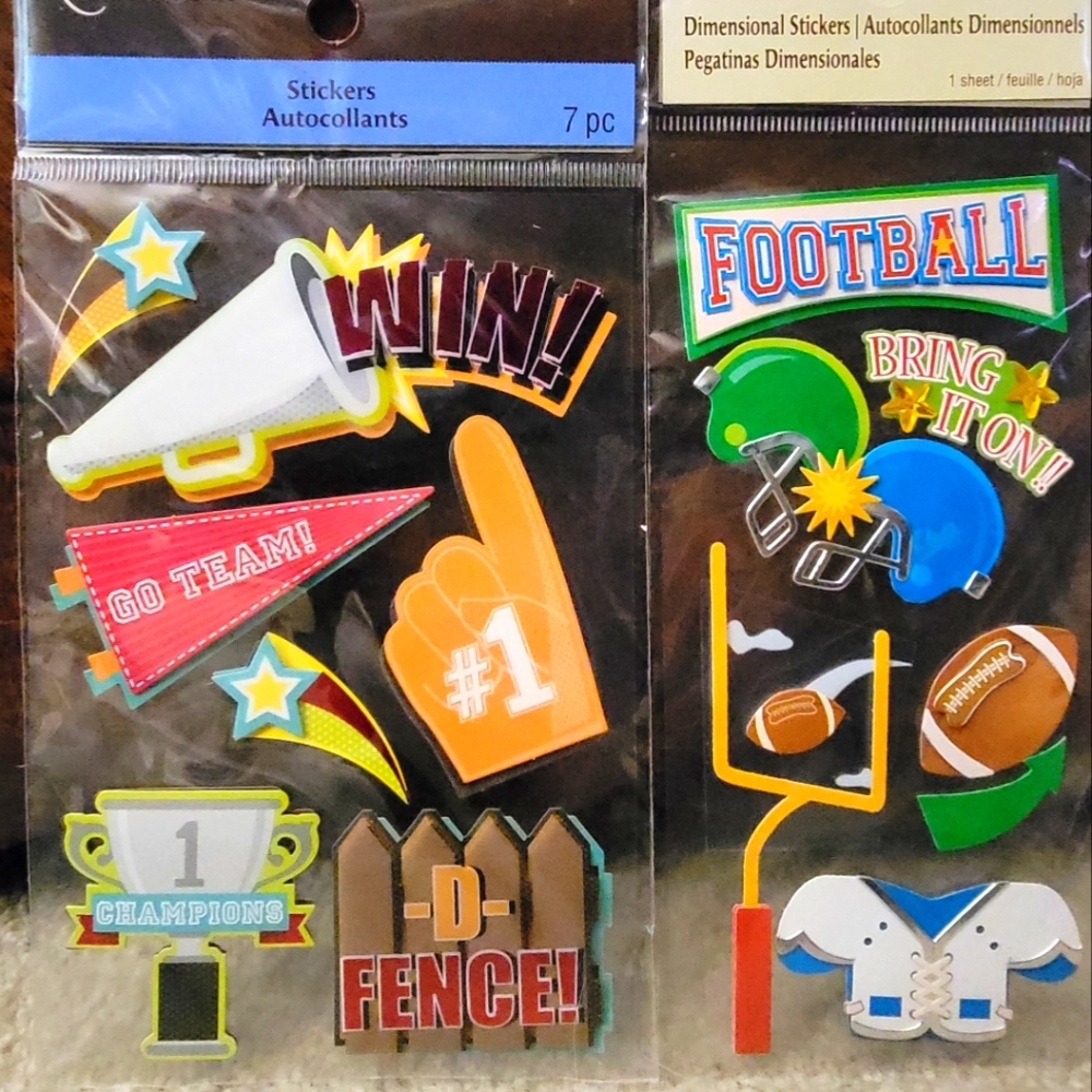New Recollections Football Sports Scrapbooking  Stickers